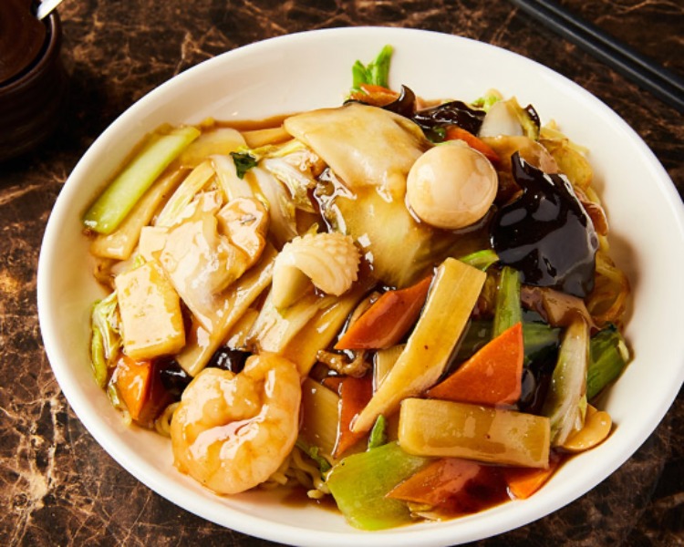 八宝菜。海老とイカ、野菜の旨煮